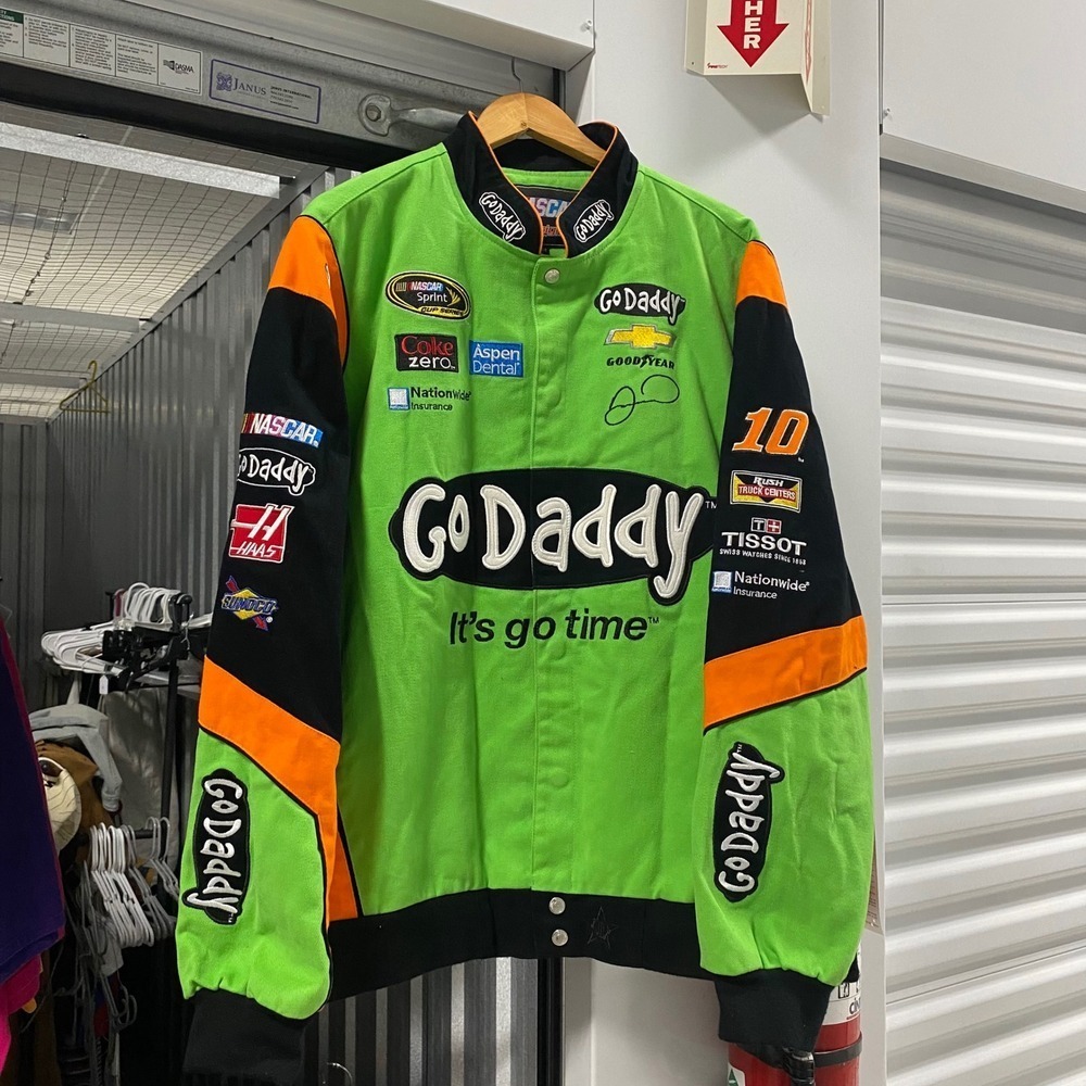 JH Design NASCAR Danica Patrick GoDaddy Racing Jacket Mens‎ 2XL Green Black #10